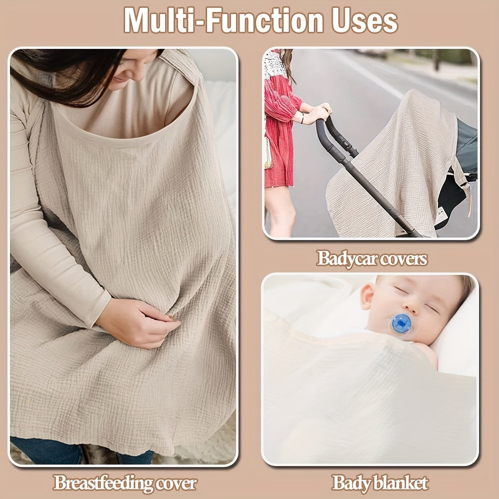 Versatile Nursing Apron made of Breathable Muslin Fabric - Provides Privacy and Comfort for Breastfeeding Mothers and Babies