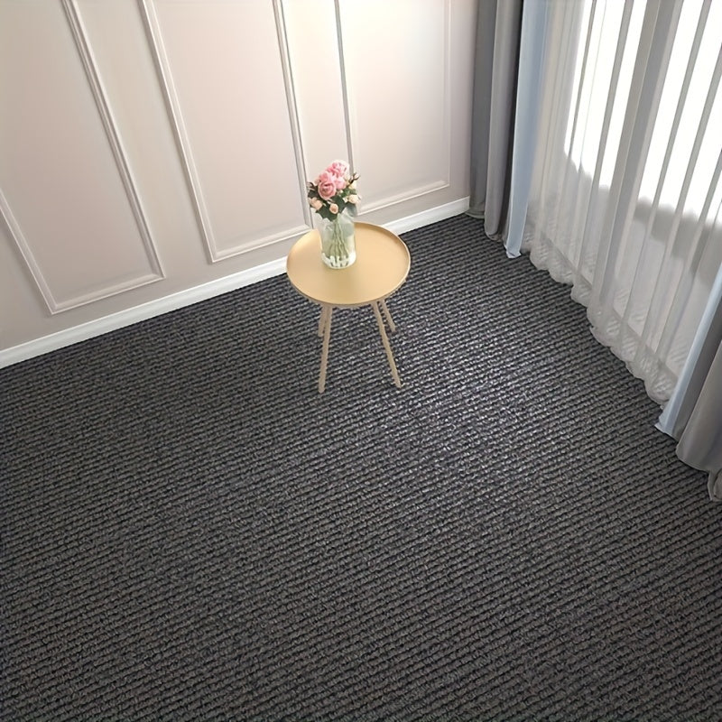 Effortless Installation with Self-Adhesive Carpet Tiles - Reliable and Long-lasting Floor Stickers for Office, Living Room, Bedroom - Stylish Patchwork Design in Soft Velvet Polyester