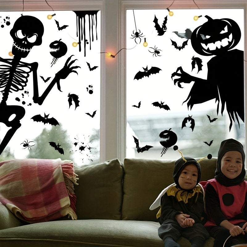 1pc Halloween & Monster Window Clings - No Electricity Required, Ideal for Party Decor