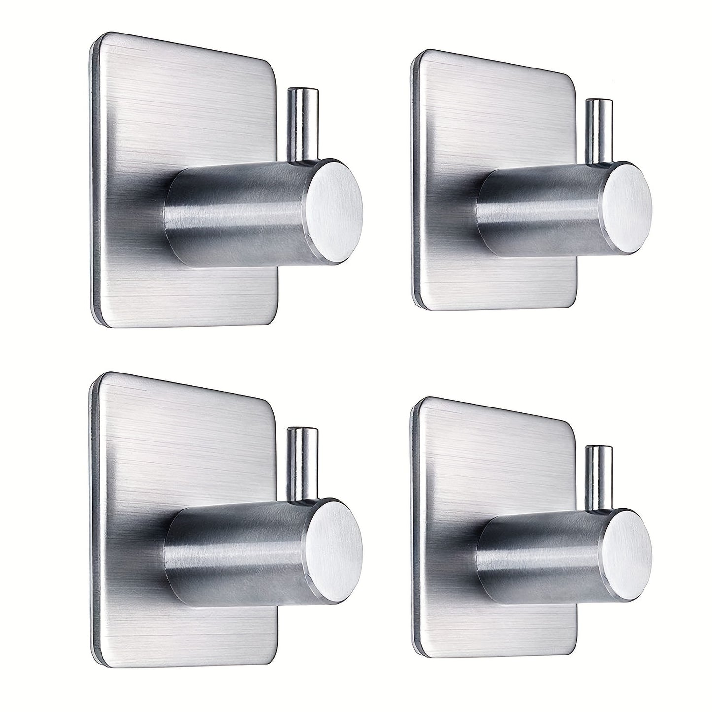 Waterproof stainless steel hooks. Bright-colored self-adhesive SUS304 hooks for walls in bedroom, balcony, bathroom, and kitchen. Heavy-duty for hanging towels, bathrobes, and hats.