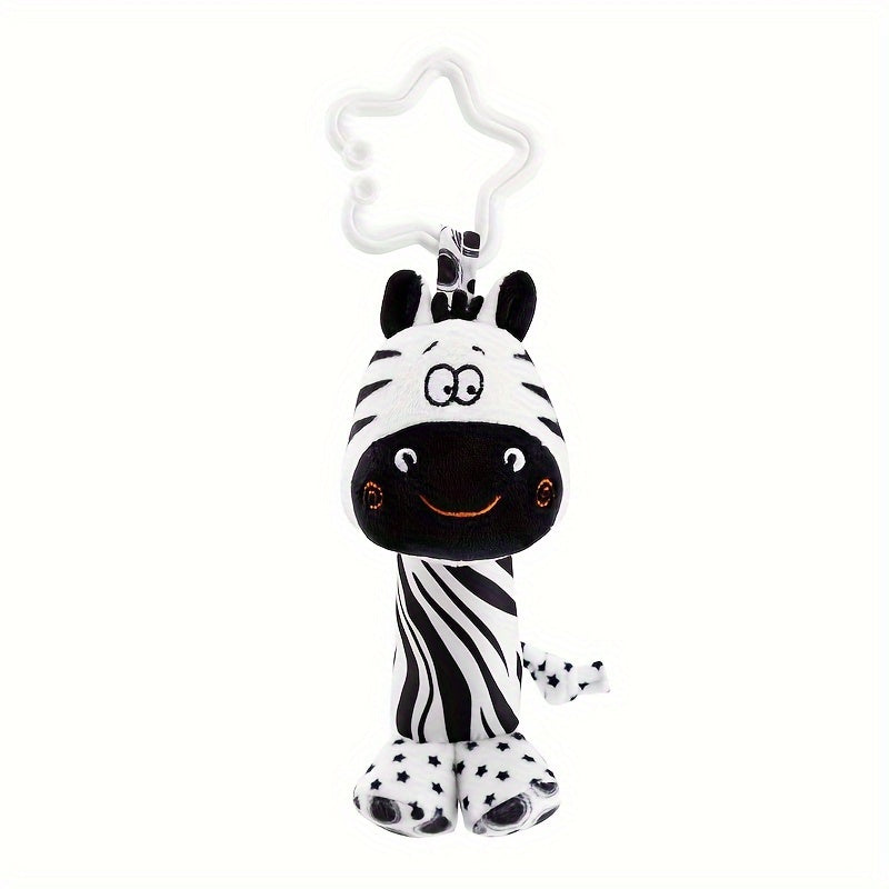 [Top Pick] Kids' Soft Wind Chime Toy - Black & White, Made of Polyester, Perfect for Hanging in Car, Drum Shaped Toy