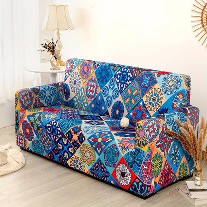 Bohemian-inspired milk printed sofa slipcover for home decor, protects furniture in bedroom, office, or living room. Non-slip design.