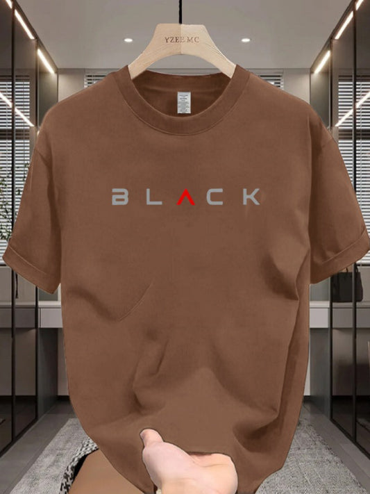 Men's Casual and comfortable solid color cotton t-shirt with short sleeves and crew neck, perfect for casual wear.