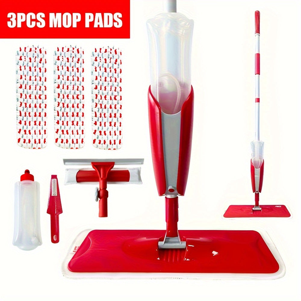 Multi-Purpose Spray Mop Kit with Scraper - Perfect for Both Wet and Dry Cleaning, Comes with 2 Mop Heads, Great for Home and Commercial Use.