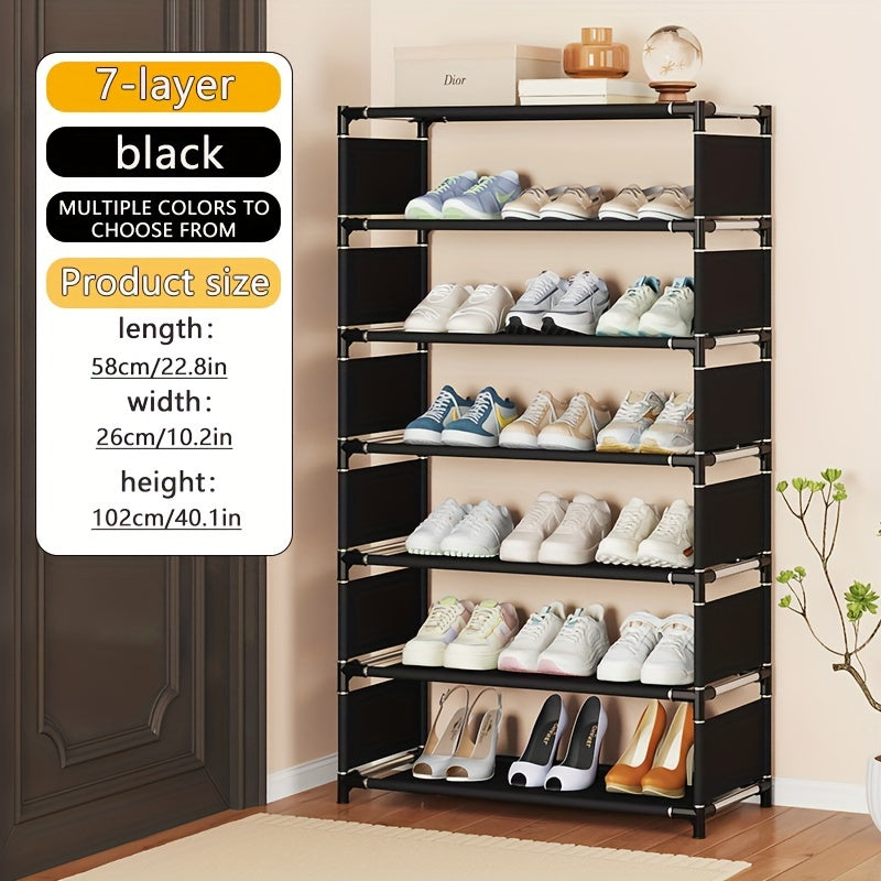 Versatile Non-woven Shoe Rack with Dust-proof Cover, Perfect for Organizing Shoes in Home, Bedroom, Dormitory, or Cabinet. Provides Economical and Simple Storage Solution.