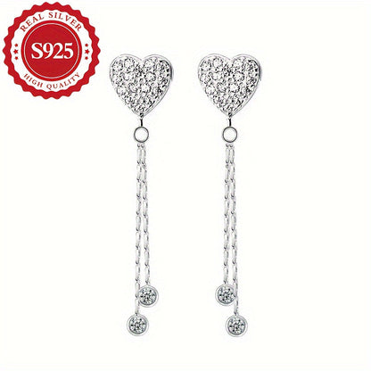 These earrings are made of high-quality S925 silver and feature a long tassel design that adds a super shiny touch. They are both elegant and stylish, with a delicate and cute look that is perfect for wearing at music festivals or for daily wear. They