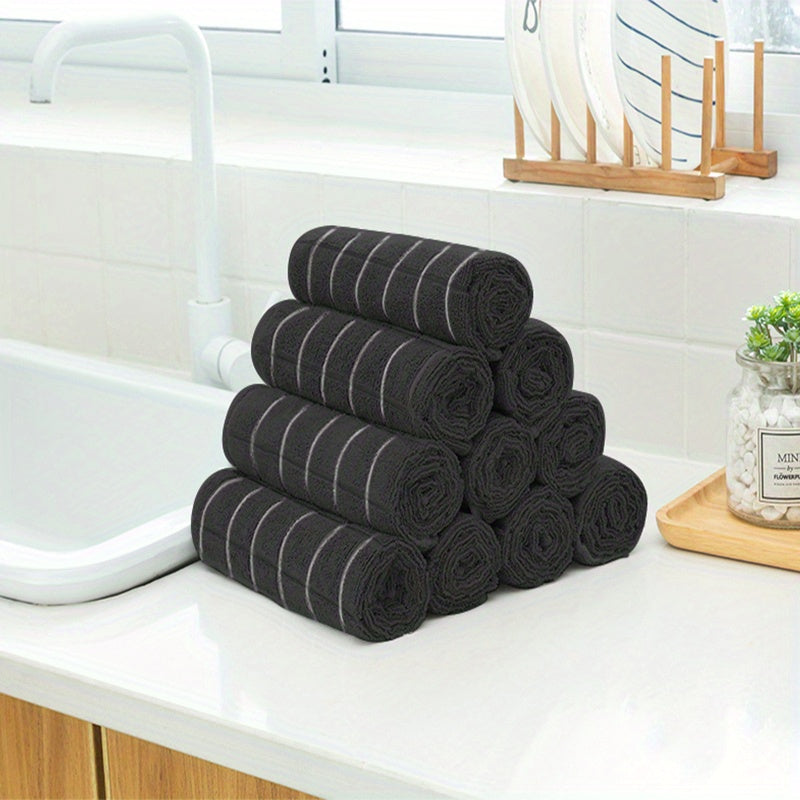 Set of 5/10 Black Rectangular Cleaning Cloths