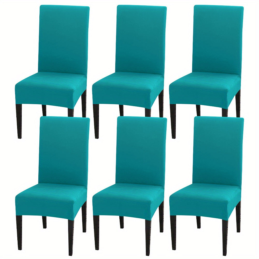 4 pieces or 6 pieces of milk elastic chair slipcovers for home decor in the kitchen, dining room, office, living room, hotel, or for weddings.