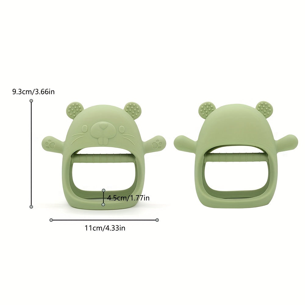 Baby Silicone Teether - High-Quality Food-grade Teething Toy for Newborns. Perfect Thanksgiving or Christmas Gift. Securely Designed to Prevent Falling Off.