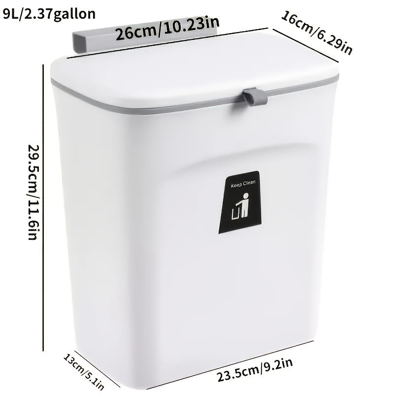 Wall Hanging Trash Can with Cabinet Door, Flip Lid Sliding Trash Can for Household Storage. Ideal for Bedroom, Bathroom, Living Room. Perfect for Diaper Changing and makes a great gift for Halloween, Thanksgiving, and Christmas.