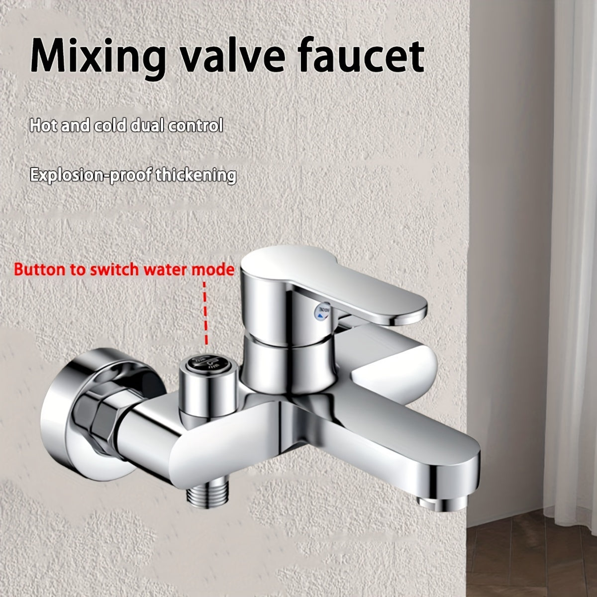 Wall-mounted bathroom shower faucet with handheld hand shower, bathtub mixer set, single handle basin sink pull out faucet, and rainfall spray head.