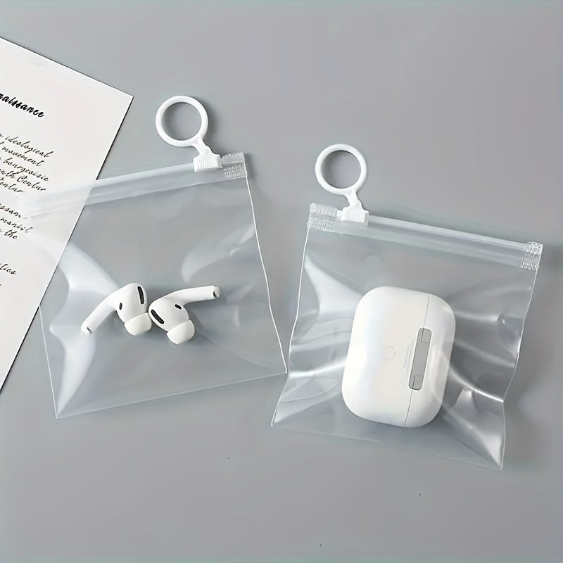 This multifunctional set includes 20 transparent pull tab zipper bags, perfect for storing data cables, powder puffs, masks, and jewelry. The portable waterproof bags feature breathable holes and are designed not to expand, making them an essential item