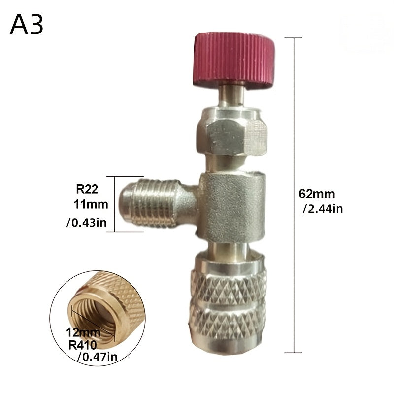 Адаптер предохранительного клапана для хладагента, 1/4&quot; предохранительный клапан для жидкости для кондиционирования воздуха R410A R22, ручное управление без необходимости в электричестве