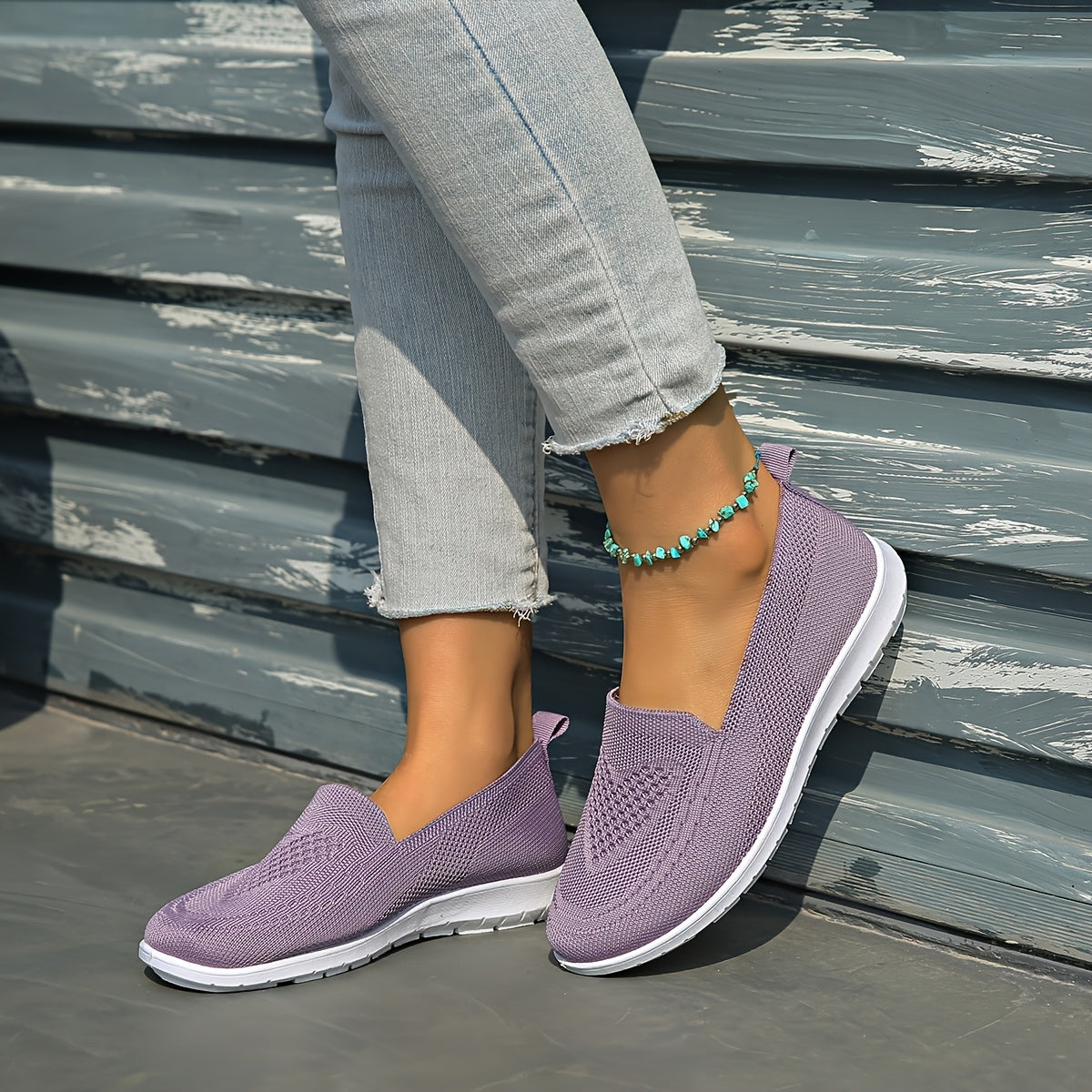 Women's slip-on sneakers are lightweight and breathable with PVC sole and fabric lining. Perfect for all seasons, available in multiple colors.