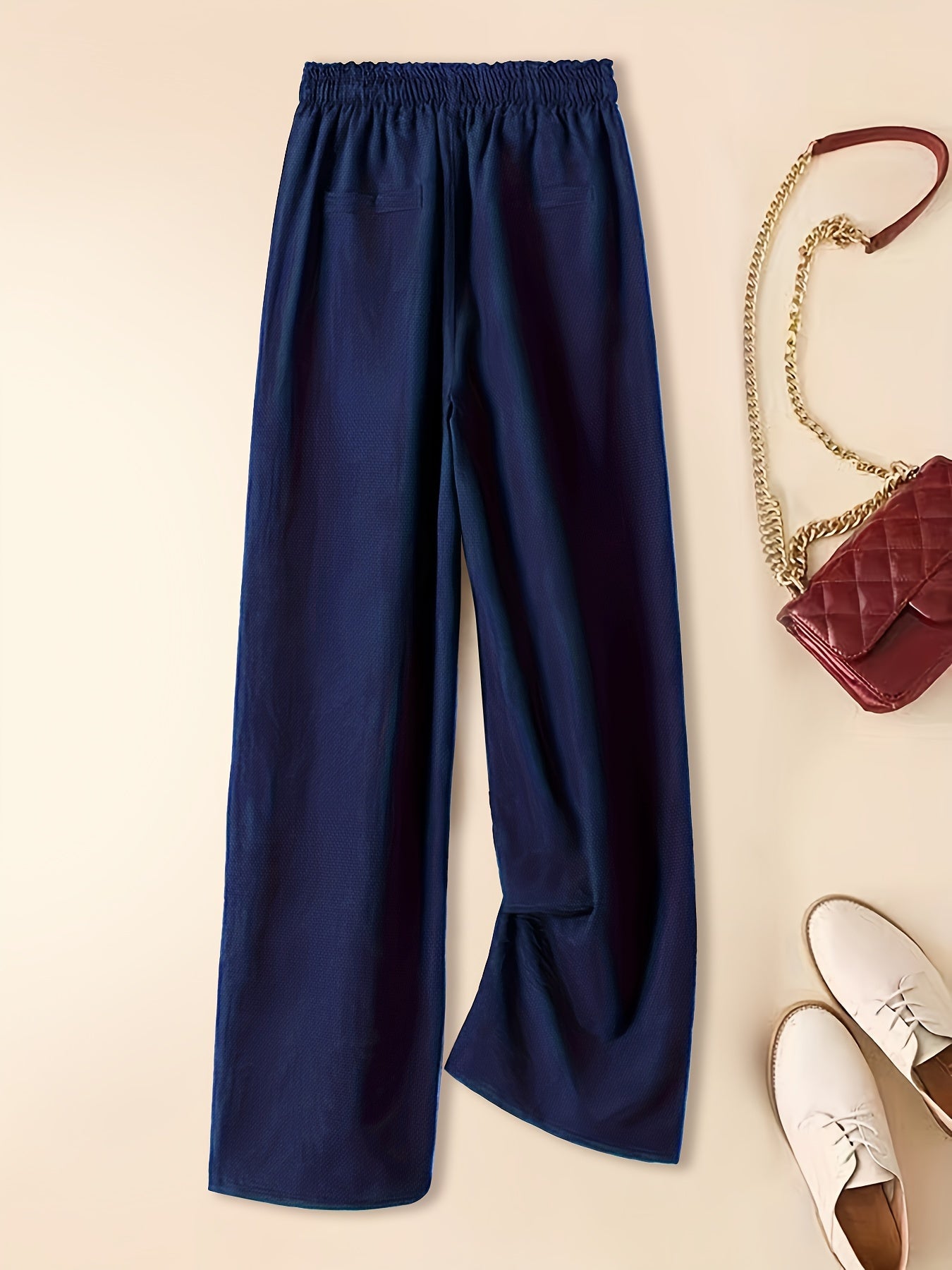 Drawstring wide leg pants for women, perfect for spring and summer casual wear.