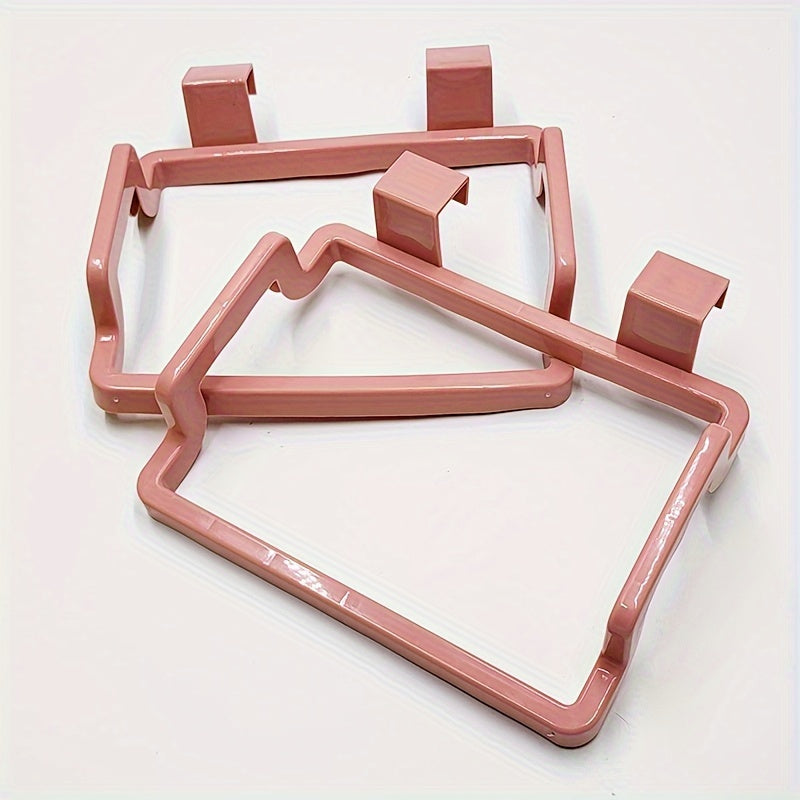 Sturdy Plastic Bag Holder for Kitchen & Bathroom Organization - Pink Cabinet Door Hook