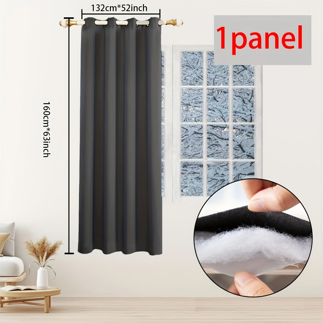 One piece of Winter Thermal Air Layer Curtains, specially crafted for insulation and wind protection during the colder months. These curtains are ideal for modern homes, serving as decorative door curtains, window partitions, and blackout curtains. They