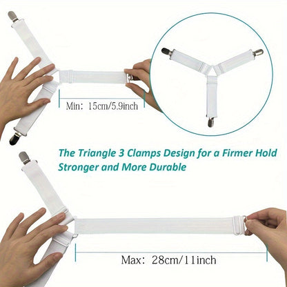 Elastic Adjustable Sheet Holder with Fastener for Wrinkle Resistant Sheets - Keeps Sheets in Place