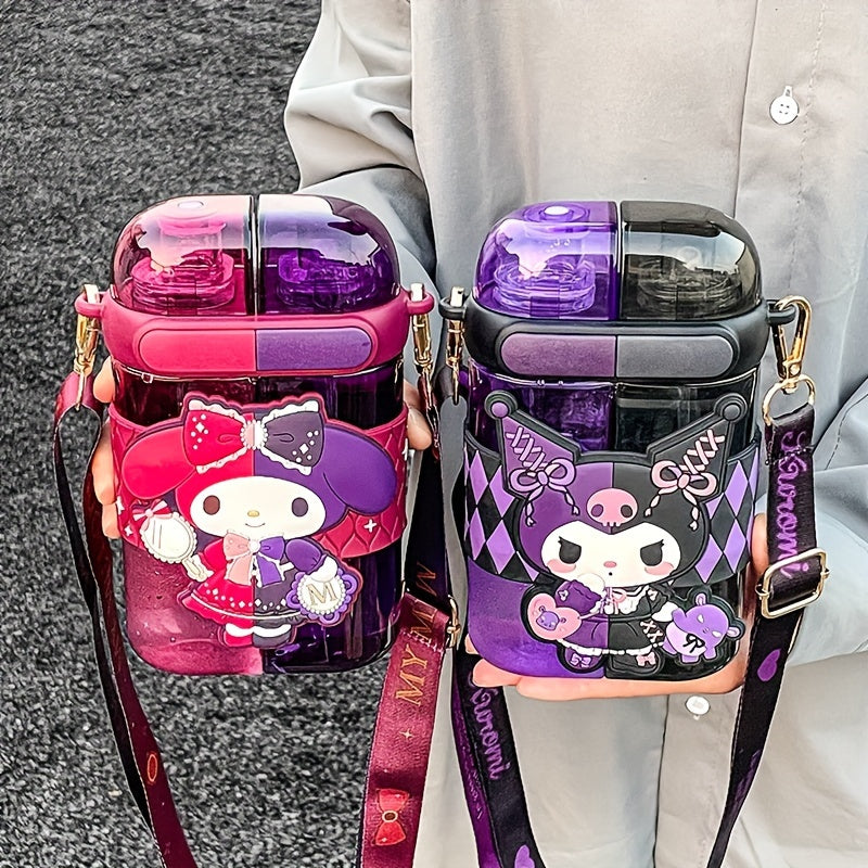 Кружка Hello Kitty из пластика, 640 мл, для питьевой воды, серия Sanrio, подарок на день рождения с высокой температурной стойкостью, портативная кружка с ремешком