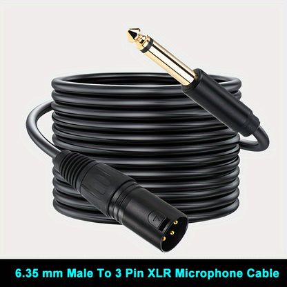 6.5mm to XLR male audio cable with zinc alloy aluminum case and pure copper golden-plated plug for connecting computer sound card to mixing console. Eid Al-Adha Mubarak.