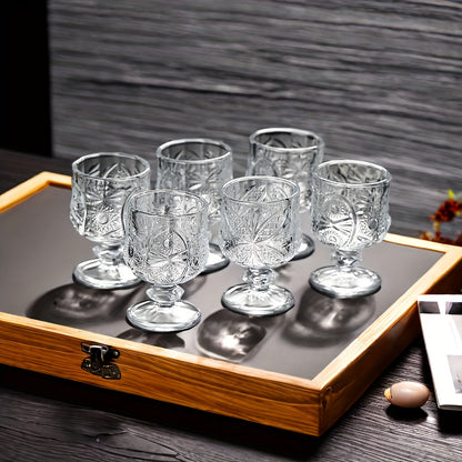 Set of 6 crystal liquor glasses: ideal for all occasions, elegant for whiskey and high-end for wine.