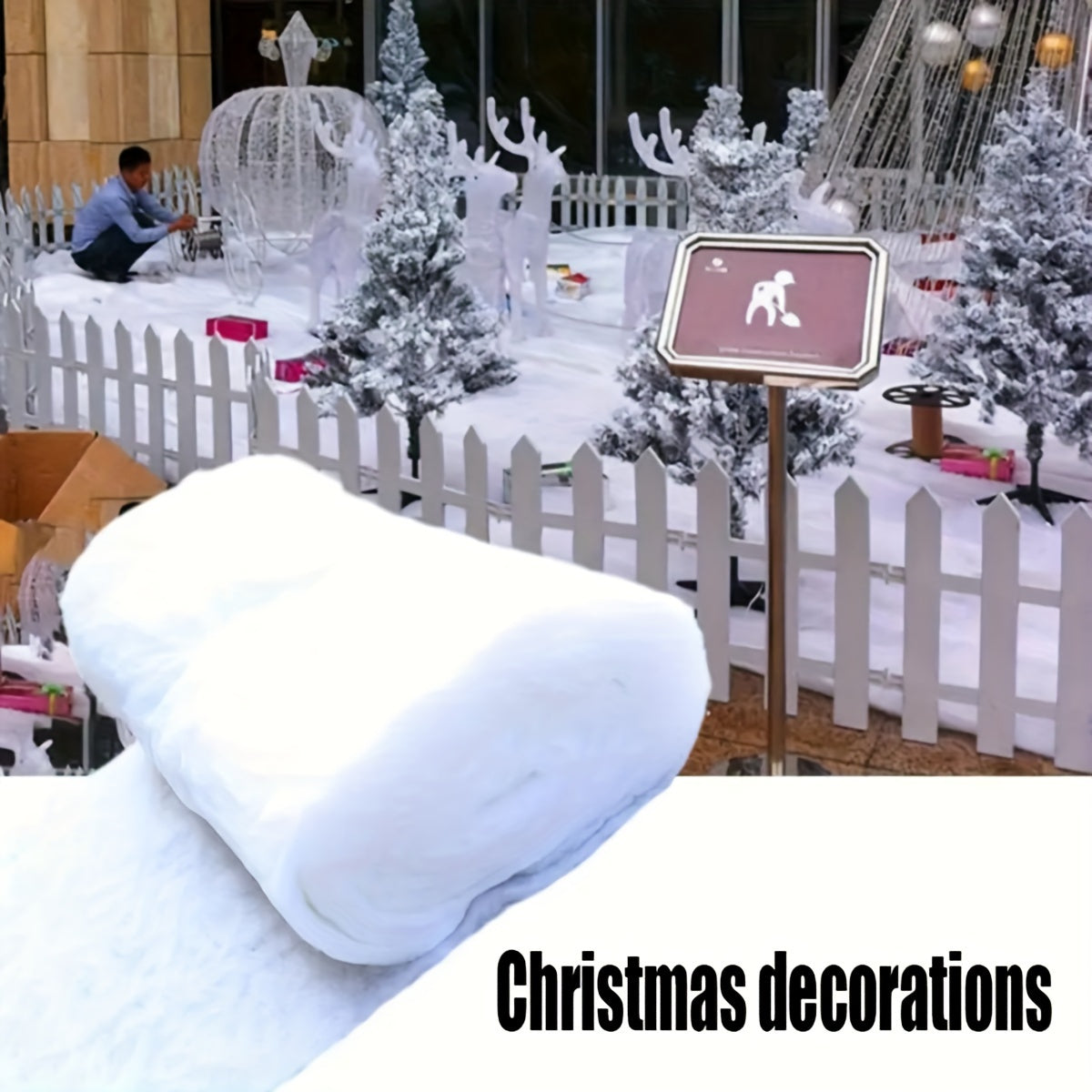 1 piece of artificial snow blanket for New Year and Christmas decorations, including Christmas trees, rustic crafts, snowballs, and photo backdrops. Great for adding a festive touch to your holiday decor.