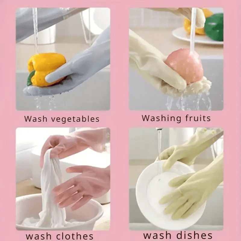 Essential for home use, these lightweight PVC waterproof cleaning gloves are non-slip and alcohol-free. Perfect for kitchen, bathroom, living room, and bedroom use, they are a multi-functional household essential.