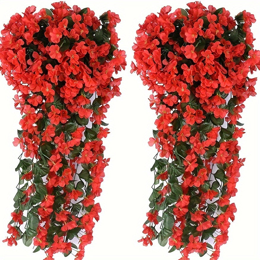 Zaphyron 2pcs Violet Ivy Artificial Flowers - Outdoor & Wedding Decor