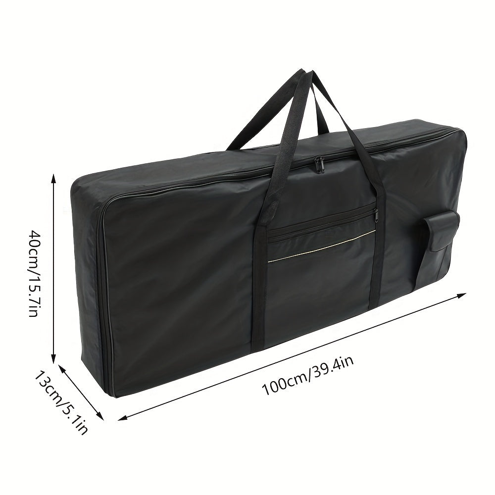 61 Keys instrument bag with carrying handle, made of Oxford cloth, waterproof and anti-shock. Suitable for piano storage and travel.