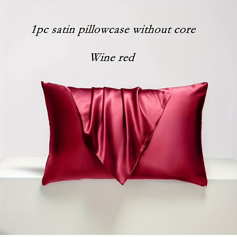 Satin Pillowcase in Queen Size, Envelope Closure for Silky Softness, Cooling Breathable Polyester Fabric, Machine Washable, Features Active Printing and Woven Craftsmanship, Lightweight at 80-85g Square Weight.