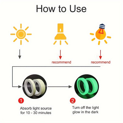 Светящаяся в темноте защитная лента с самоклеящейся основой, изготовленная из ПВХ для домашнего декора и сигналов безопасности.