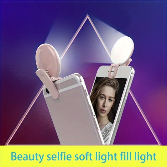 Smartfon selfiesi uchun 3 rang rejimiga ega klipli professional LED halqa chiroq, iliq va oq yorug'lik variantlari bilan.