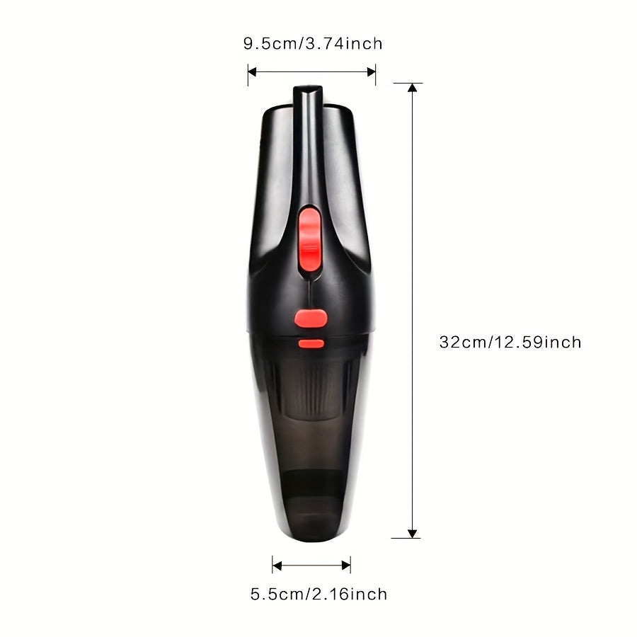 Portable car vacuum cleaner that can be used both in the car and at home. This high-power handheld vacuum cleaner is wireless and can be charged with a USB. Ideal for cleaning small messes in your car or home. A versatile cleaning tool perfect for any