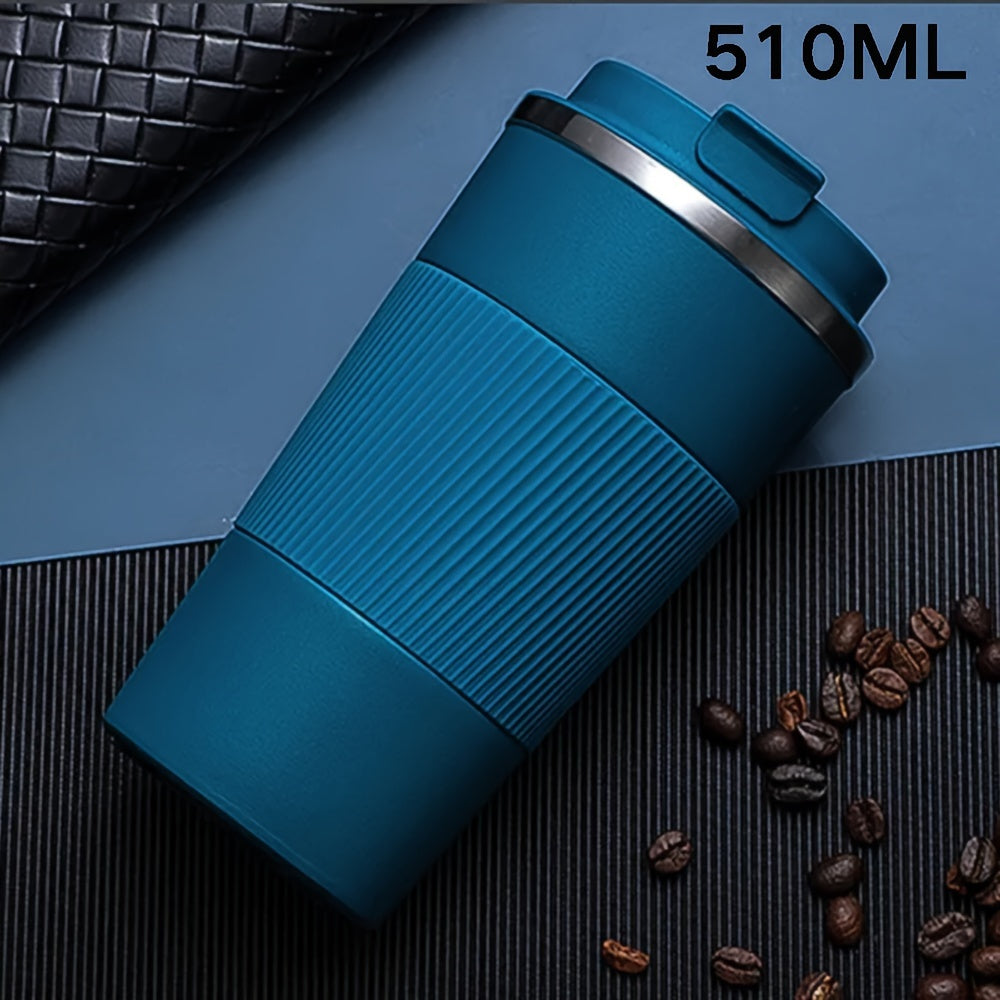 Stainless Steel Coffee Mug, Double-Walled Insulated Vacuum Flask, Leak-Proof Non-Slip Travel Thermal Cup for Hot and Cold Beverages, 380ml/510ml