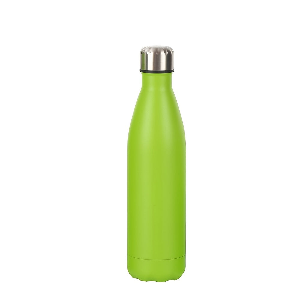 Customized stainless steel water bottle, 17oz, leak-proof, BPA-free, oval shape, insulated for gym, office, and outdoor use, hand wash recommended.