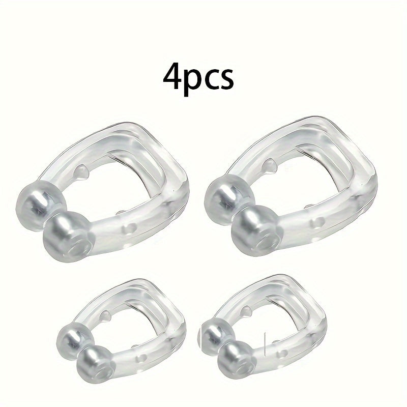 2/4 Magnetic Anti-Snoring Nose Clips, Non-Electric Sleep Aid, Reusable for Men and Women.