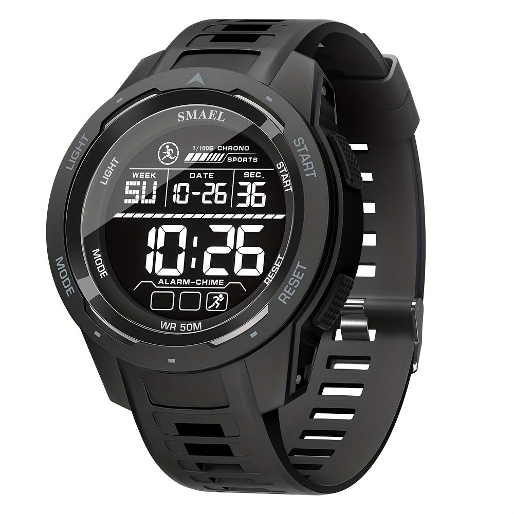 LED Luminous Men's Watch for Outdoor Sports with 50m Waterproof Tactical Military Design, Shockproof, and Alarm Clock