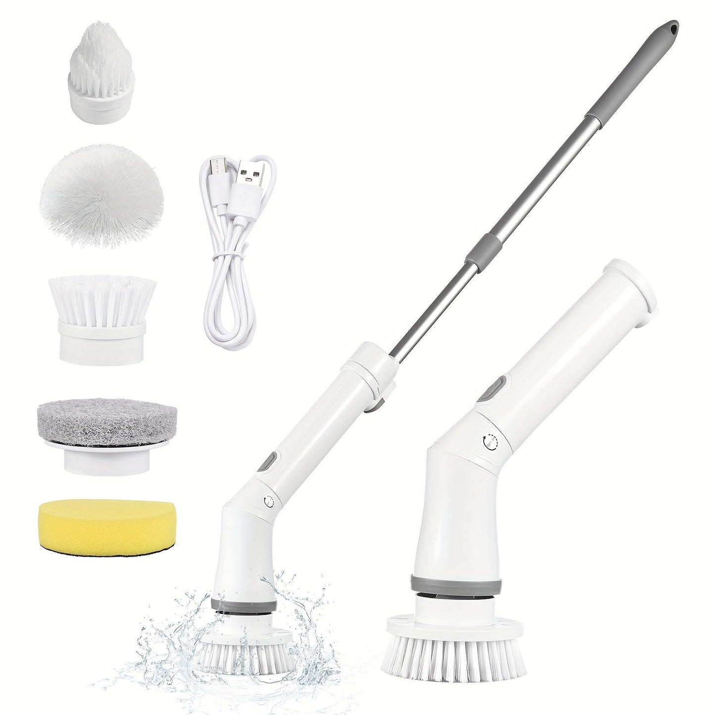 Get a complete cleaning solution with our 1set Electric Rotating Floor Cleaner. This handy tool comes with 6 Replaceable Brush Heads and an Adjustable Telescopic Handle for easy use. The 360 Wireless Cleaning Brush is perfect for bathrooms, bathtubs, and