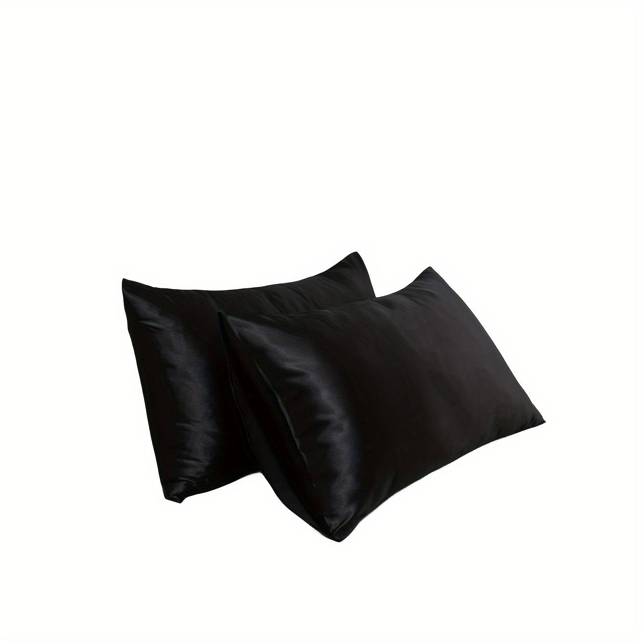 A set of two luxurious sateen pillowcases, each weighing 90g and featuring an envelope closure. Crafted from 100% polyester satin and silky fabric, these pillowcases are designed to be gentle on both hair and skin. They come in a variety of colors to