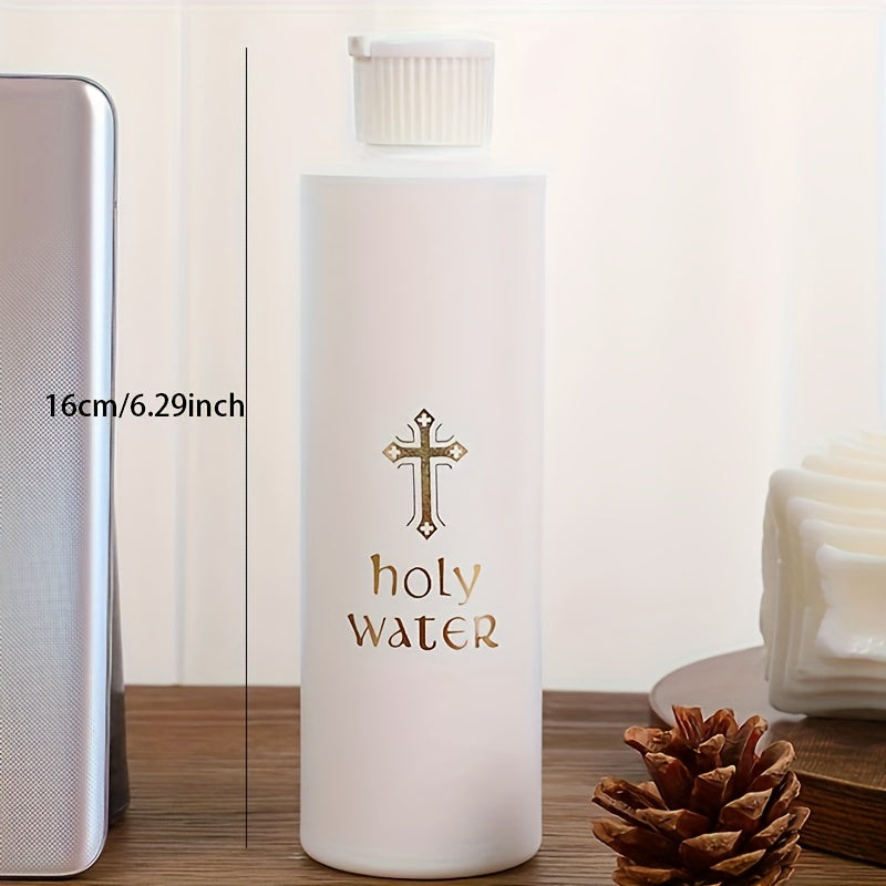 Sizes available: Large, Medium, and Small Holy Water Bottles made of Christian fine material for use in church prayer rooms and as home decorations.