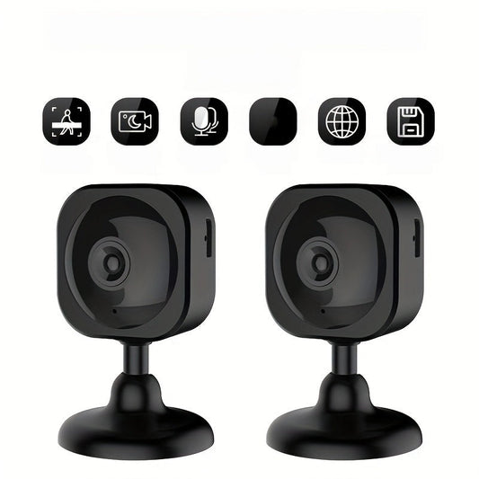 Smart Home Surveillance Camera Kit includes 2 security cameras with 1080P HD resolution, WiFi connectivity, two-way audio, night vision, and motion detection. It is USB powered and allows for remote viewing, making it ideal for home security, monitoring