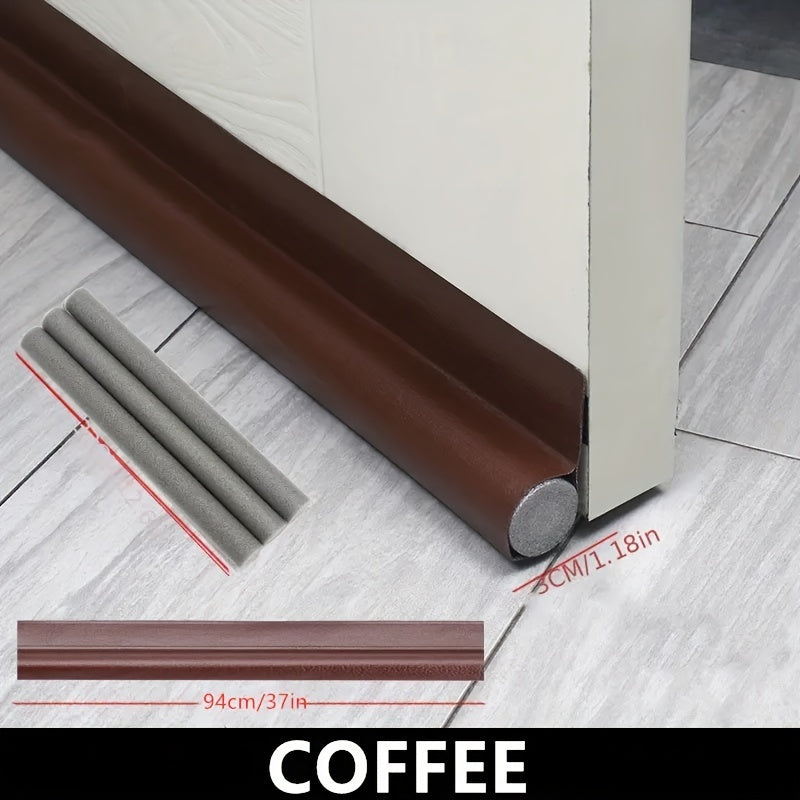 Self-Adhesive Draft Stopper: Faux Leather Strip for Soundproofing, Wind Block, Water Resistance - Home Decor Must-Have.