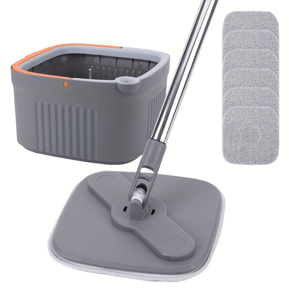 Hands-Free Wash Mop with Automatic Water Separation and 360° Rotating Feature - Ideal for Easy Living Room Cleaning, Made of Strong Plastic Material for Long-Lasting Use