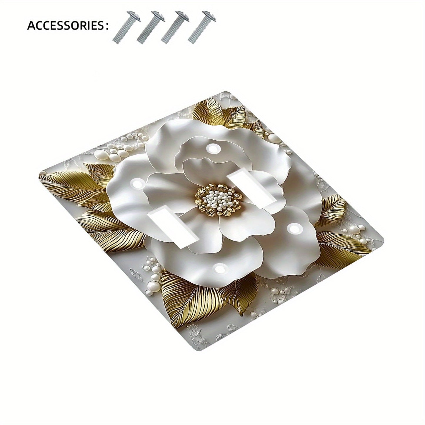 3D flower light switch cap fits teen rooms, bedrooms, bathrooms, and game rooms. Simple installation, no batteries needed.