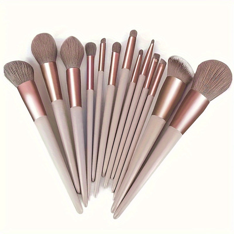 Cosmetic brush set for makeup application and beauty tools.