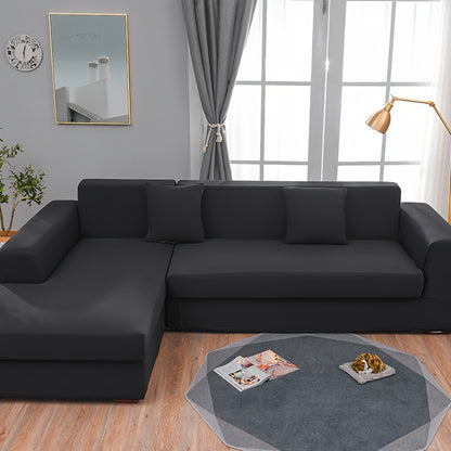 Modern sofa cover with non-slip elastic band, machine washable, made of 95% polyester and 5% spandex. Compatible with various sofa sizes, no printing, stitched craftsmanship, fabric weight of 100-120 g/m².