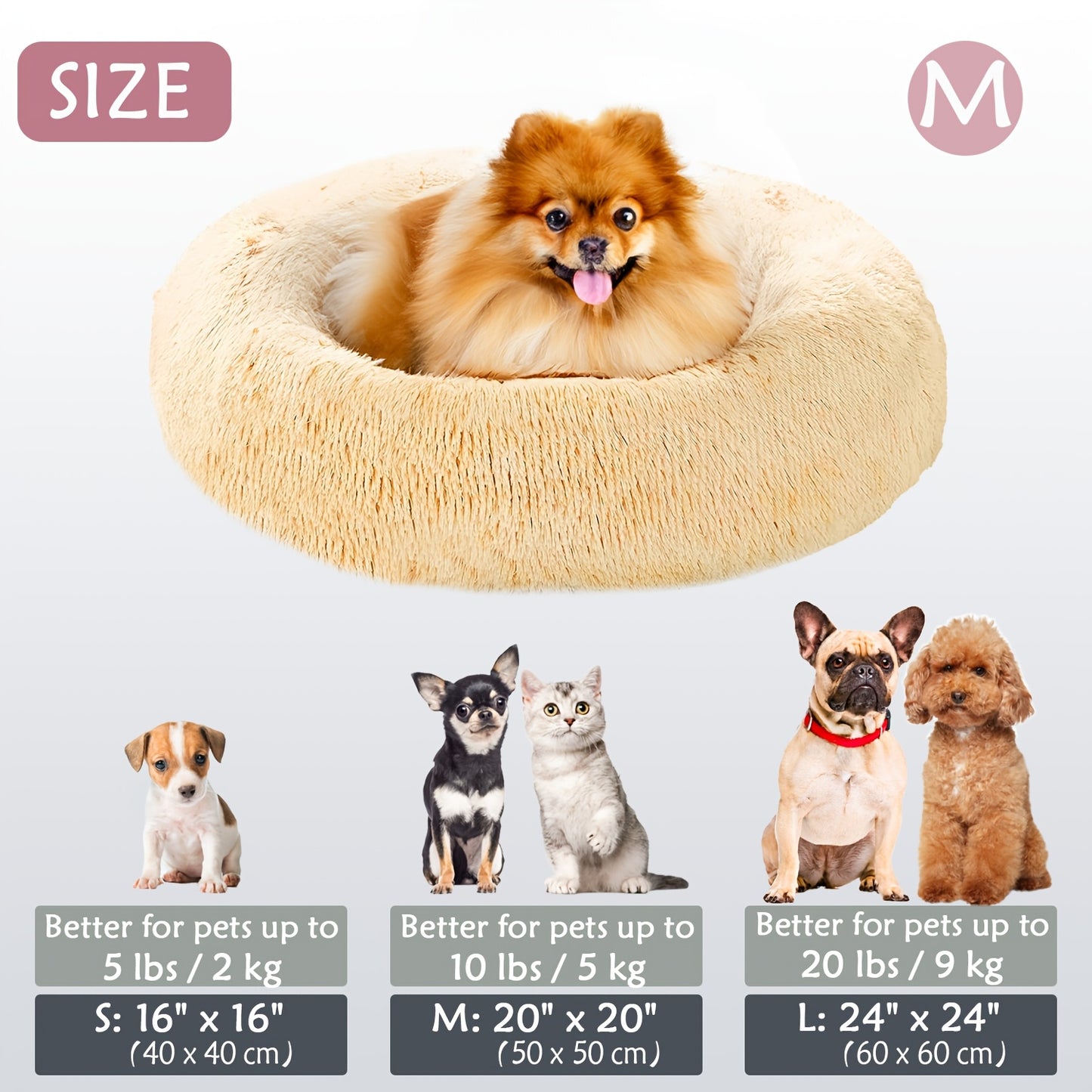 Cozy round pet bed for dogs, ideal for autumn and winter indoor sleeping.