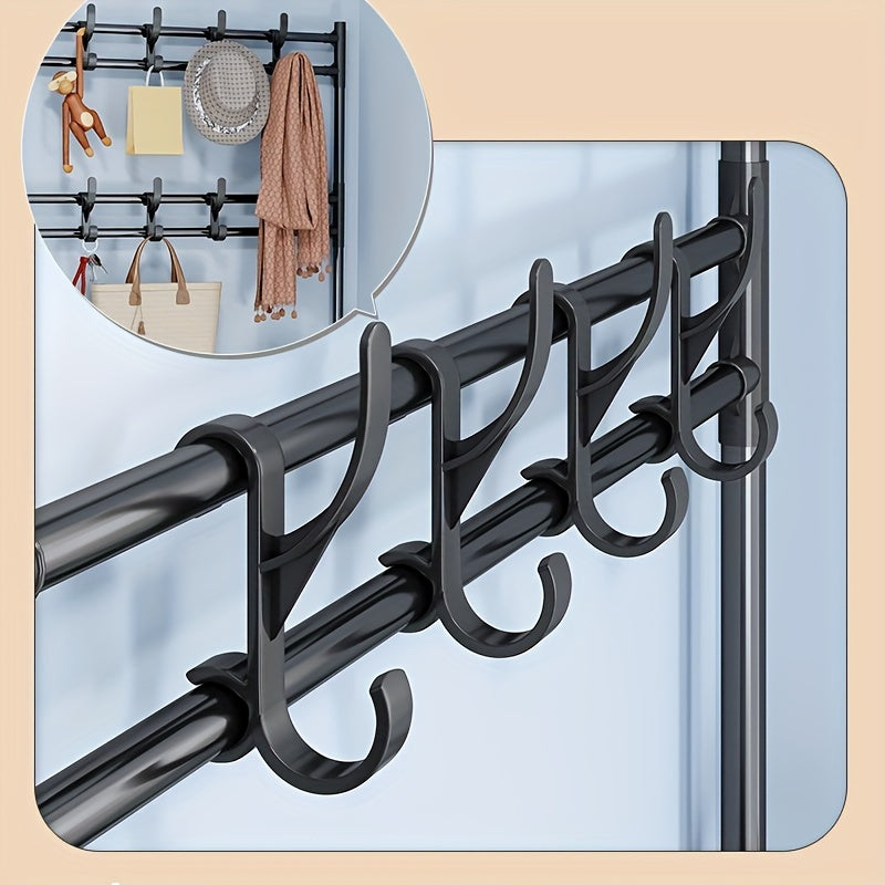 A versatile 1-piece Shoe Rack and Coat Rack that is easy to assemble and perfect for organizing your shoes, hats, and bags. Ideal for use in your home, dormitory, living room, entrance hall, or bathroom. Features 5 layers and measures 60cm in length