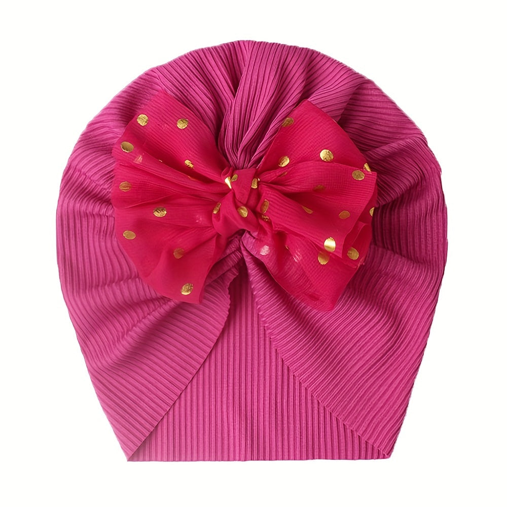 Baby bow headband with threaded thin girl hat