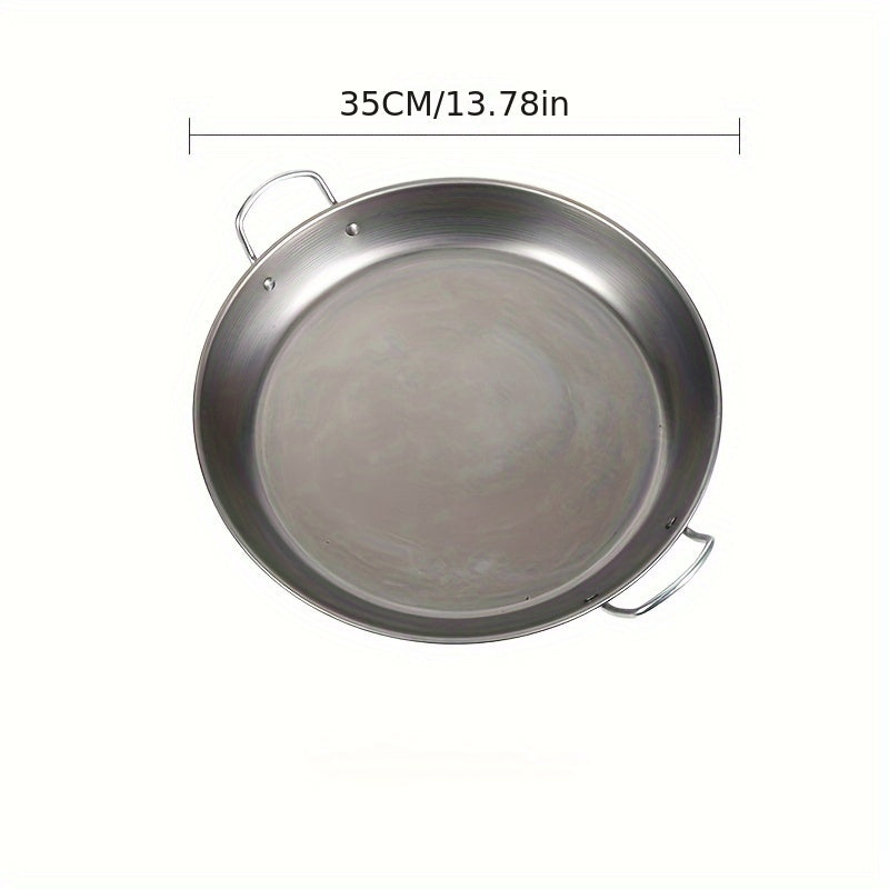 13.78-Inch Cast Iron Skillet - Hand Wash Recommended for Longevity, Versatile Frying Pan for Cooking Steak, Pizza, Chicken - Sturdy Construction with Convenient Cast Iron Handles